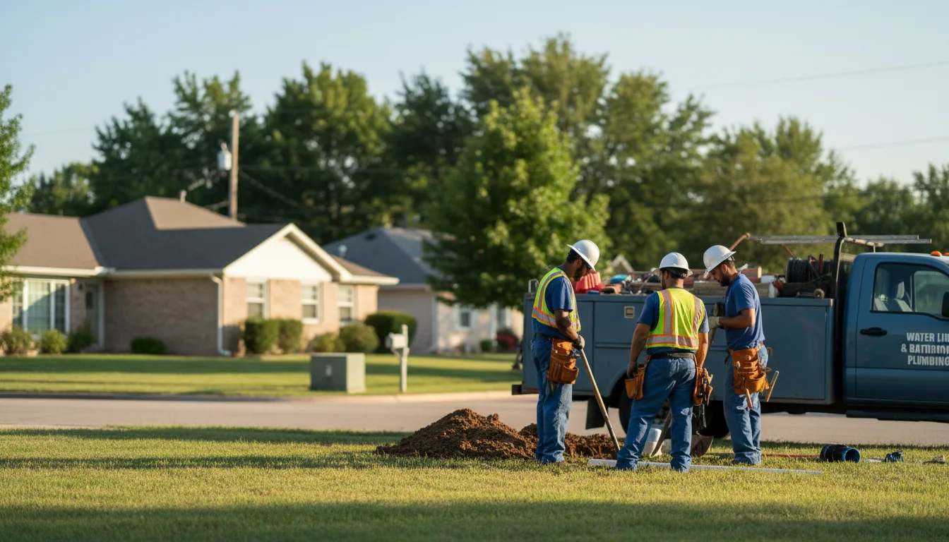 Residential water line and bathroom plumbing service in Roxana, IL